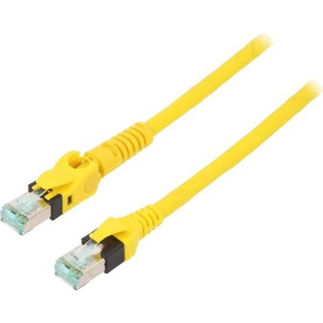 Cable reseau RJ45 Prise male SFTP Cat 6 jaune 1m - 1 prise RJ45 mobile