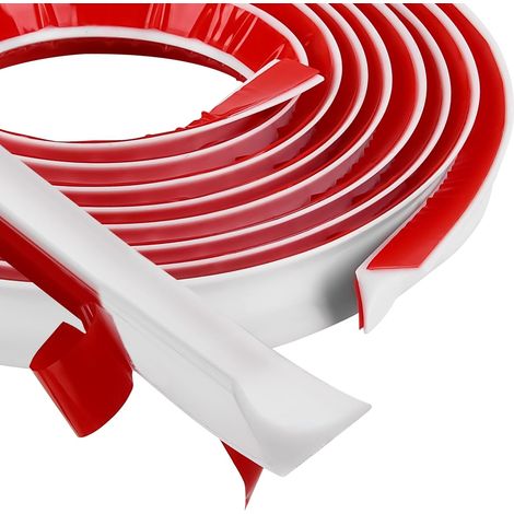 Moulures décoratives flexibles autocollantes en silicone - En forme de L - Pour plafonds et murs - Pour plinthe, plan de travail de cuisine, bords de carrelage et armoires (6 m, 15 x 15 mm) (1/5)