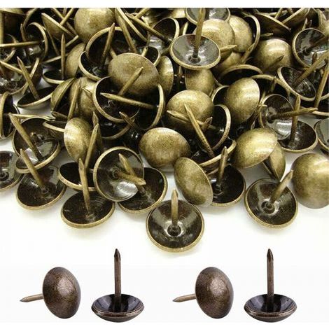 500 Pièces Clous de Tapissier, Robuste 17X11 MM Bronze Clous Tapissier Décoratifs Clou Rétro DIY Clous d'Ameublement pour Meubles Canapés Fauteuils Lits Chaises Vintage Decoratif (1/5)