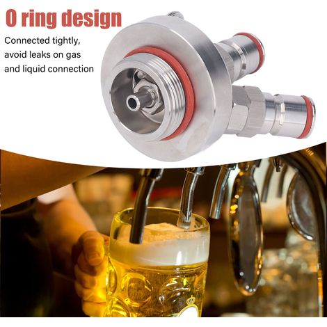 Ortviai Distributeur de bière mini fût inox avec verrouillage double bille pour fûts de 2 L à 10 L (1/4)