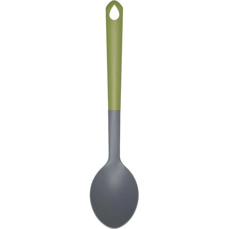 Cuillère de Cuisine pour Le Service des Plats en Sauce, 1 pièce, cuillère, ustensile de Cuisine, Bioplastique issu de canne à sucre, Vert, Gris, 32,5 x 7,3 cm (1/4)