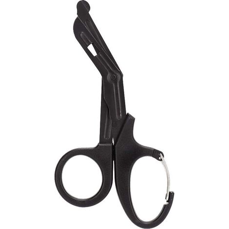 Emergency Scissors, Portable Multi-Tool Stainless Steel Outdoor Thick Tactical Medical Survival Rescue Scissors Bandage Scissors (Black) (1/5)