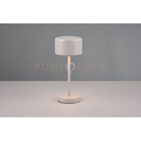 JEFF LAMPADA DA APPOGGIO RICARICABILE METALLO GRIGIO PASTELLO ACCENSIONE TOUCH H. 30CM LED 1,5W 120lm, 3000K DIMMERABILE