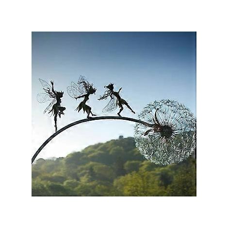 Ensemble de décoratifs de jardin en métal fes et pissenlits dansant ensemble jardin cour Art ornement debout (1/3)