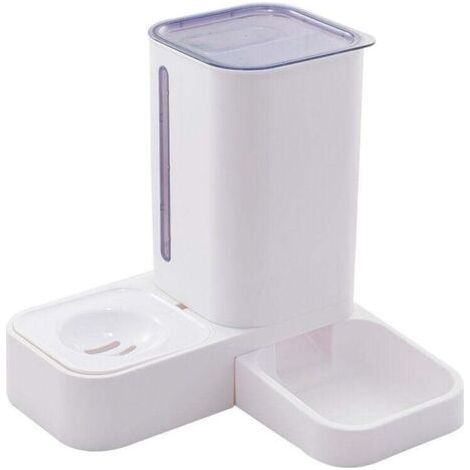 Distributeur automatique de nourriture pour chat Distributeur automatique d'eau pour chat 2 en 1 Set Feeder pour chats et chiens Capacité 1,5 L / 2 kg Violet (1/5)