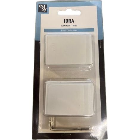 2PZ TERMINALE DECORATIVO PIATTO COL.BIANCO MOD.IDRA
