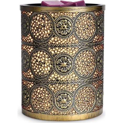 Brûleur Cire Parfumée Électrique, Lampe à Parfum en Métal, Veilleuse Chauffe-Parfum, Brûleur à Huile de Parfum de Fondoir de Réchaud en Métal pour La Chambre de Bureau à Domicile (1/5)