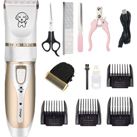 Tondeuse Chien Silencieuse, Tondeuse pour Chat, Tondeuse Chien Poil Long Epais, Tondeuse à Poils D'animaux, Tondeuse Professionnelle Electrique Rechargeable Sans fil pour Chien, Chat, Lapin (1/3)