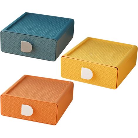 de rangement en plastique 3 pièces avec tiroir grande (1/5)