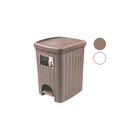 PATTUMIERA DA BAGNO ELEGANCE IN POLIPROPILENE LT.6- - cm.20,5x20,5x28h. - colore tortora - 2 pezzi STEFANPLAST