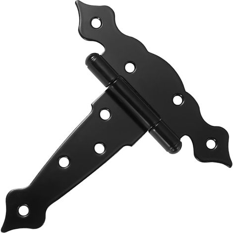 Charnière en T fer noir Healeved, flexible et silencieuse, pour portes portails bois massif,