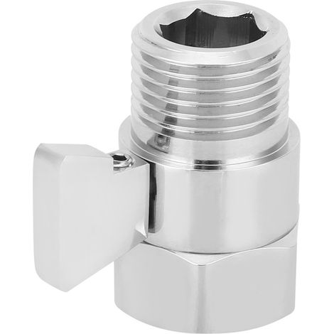 Robinet d'arrêt et de contrôle du débit pour pommeau de douche G1/2 po, vanne d'économie d'eau, alimentation de douche (1/5)