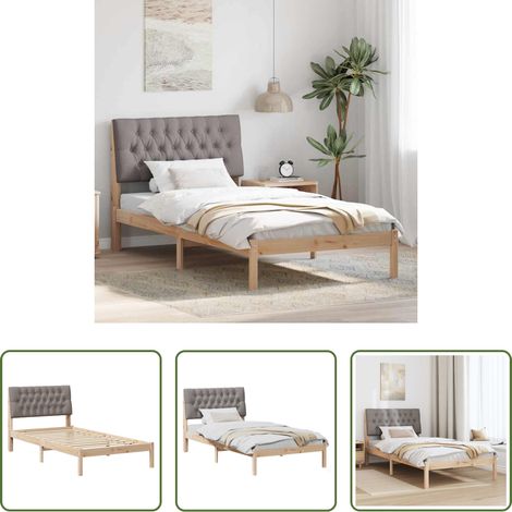 Plattformbett - Bettgestell mit gepolstertem Kopfteil Braun 100 x 200 cm (1/5)