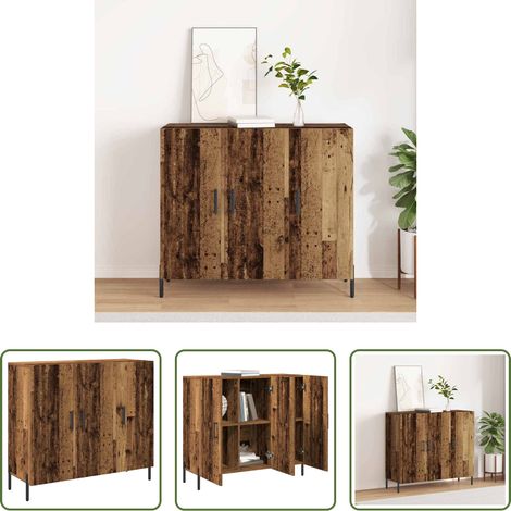 vidaXL Holz Sideboard -  Sideboard Altholz 90 x 34 x 80 cm Holzwerkstoff (1/5)