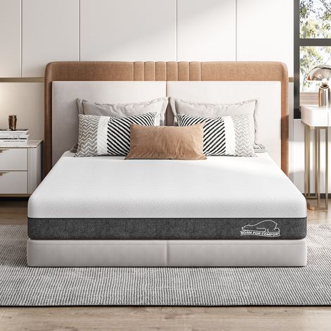 Memory Foam Mattress Skin-friendly Soft Fabric Mattresses with Breathable Cover 2 Layers, 3FT Single (90x190x30cm)
