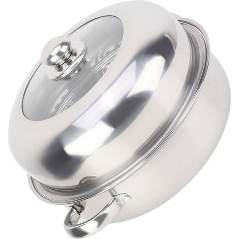 Marmite vapeur en acier inoxydable 28 cm, casserole à fond unique pour cuisson, mijotage et cuisine ménagère (1/5)