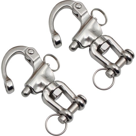 Mousqueton Pivotant - Acier Inoxydable 316 - 70 mm - Pour Drisse De Voilier Et Bateaux - 2 Pièces