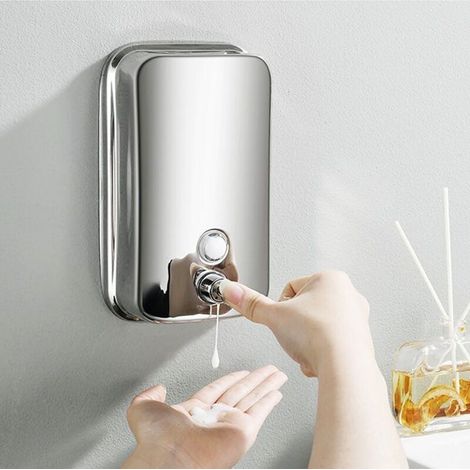 Wandseifenspender, 500 ml, Edelstahl, mit integrierter ABS-Schutzschicht (1/4)
