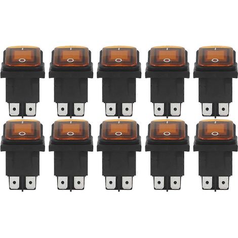 10 Stück 2-Positionen-Wippschalter Ein/Aus 30A AC 125V 250V für Boote mit LED-Licht 4 Pins (1/4)