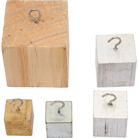 5pièces Lot Cubes de Densité Cuivre Fer Aluminium Bois Massif Blocs pour Expérience Physique Éducation Scientifique (1/5)