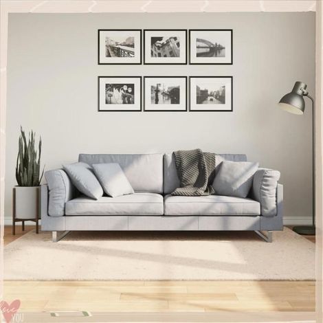 Tapis - VINGVO - HUARTE - 140x200 cm - Beige - Lavable 30°C - Antidérapant (1/5)