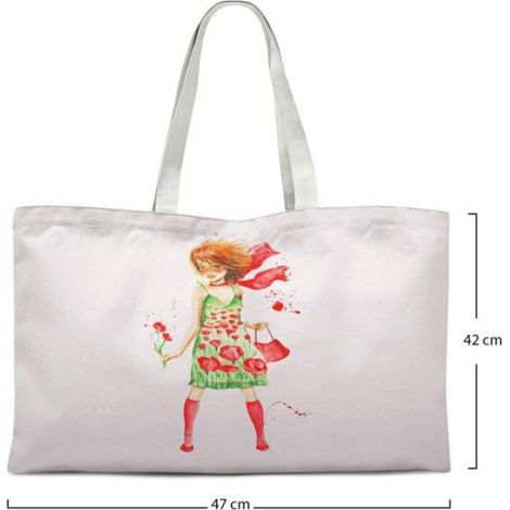 Sac Tote Bag - Coton Réutilisable 47 x 42 cm - Sac Shopping Épaule Pliable - 1 Pièce (1/4)