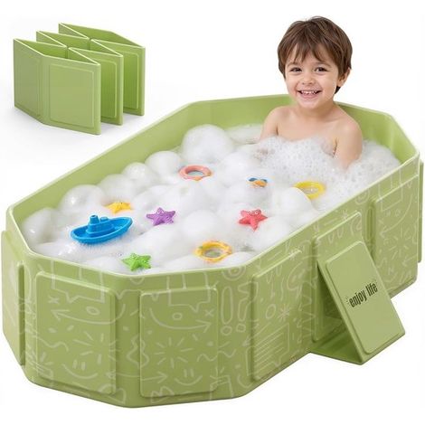 Baignoire bébé pliable – Baignoire pliable – Baignoire enfant pliable – Baignoire bébé portable – Convient aux enfants de 1 à 8 ans – PVC – Verte (1/5)