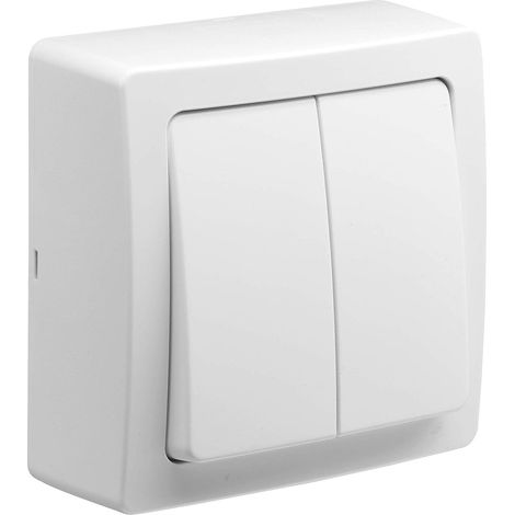 Interrupteur Va et Vient Sans Fil - Prise Électrique Standard Extra Plate - Double Va Et Vient Blanc (1/5)
