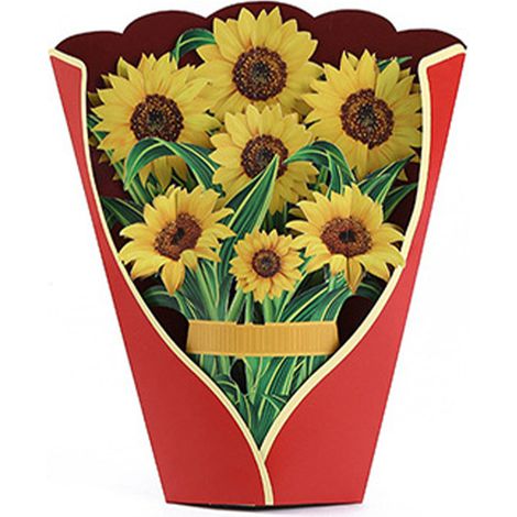 Carte bouquet de fleurs, carte de prompt rétablissement, carte d'anniversaire 3D pop-up, carte de vœux « Je pense à toi », cadeau de Noël, félicitations (1/5)
