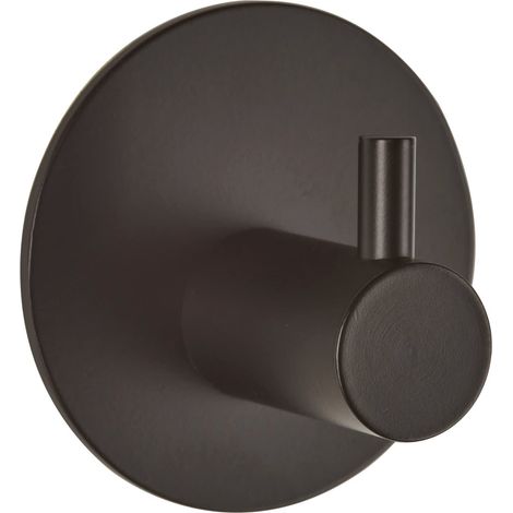 Swiss Aqua Technologies Gancho de pared adhesivo de acero inoxidable, negro mate (HACEKNALEP1KMC)