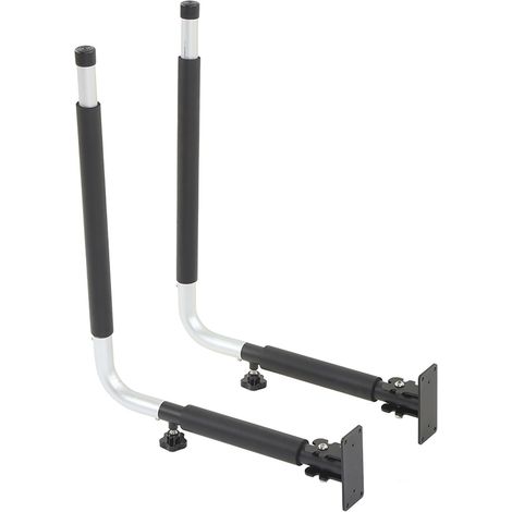 Support mural télescopique pour kayak et surfboard, charge 40kg, alliage d'aluminium robuste, fixation pour boîte de toit et caisse à outils, rangement vertical gain de place. (1/5)