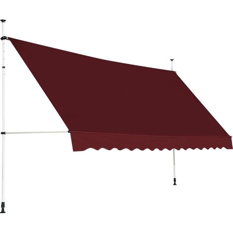 Ausziehbare Balkonmarkise, 400 cm, UV-beständig, Rot