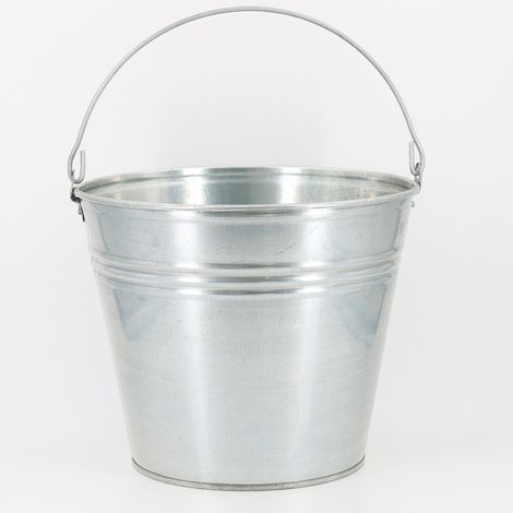 Seau en acier galvanisé 15L – Résistant aux intempéries – Poignée ergonomique pour transport facile – Pour terre, eau, mortier - SEAU 15 L (1/5)