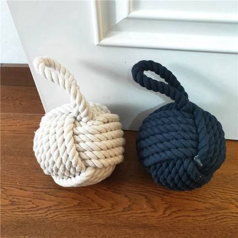 1 Farbe: Braun Material: Baumwolle und Leinen, Zement Runder Windschutz im mediterranen Stil, Türstopper, Antikollisionsball.