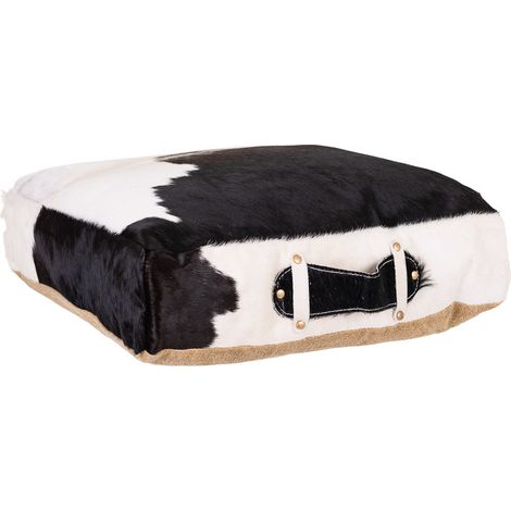 Cojin de piel negro/blanco 48x10x48 (1/5)