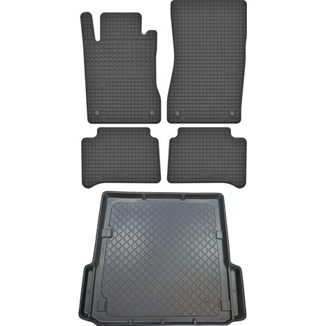 Juego de alfombrillas de goma para coche y maletero para Mercedes Clase E W211 Familiar (2003-10.2009).