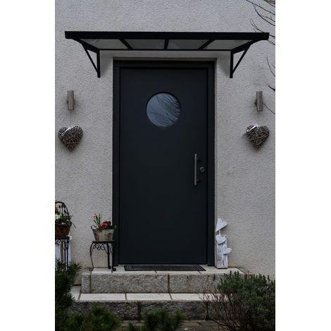Marquise de Porte / Auvent Aluminium 140x92.3cm Anthracite Made in France ORIAL (1/3)