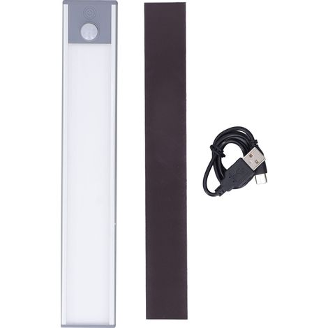 Bande LED tactile à détecteur de mouvement, lampe sans fil rechargeable par USB-C pour armoire, penderie