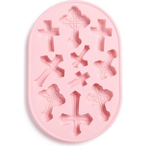 Lot de 2 moules en silicone de qualité alimentaire en forme de croix pour décoration de gâteaux, chocolats, bonbons, bijoux (1/5)