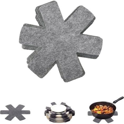 Set di 10 protezioni in feltro per pentole (26 cm) – Sottopentola antiscivolo per pentole Tefal/WMF/Elo – Utensili da cucina per proteggere i mobili e prolungare la durata delle tue pentole (1/5)
