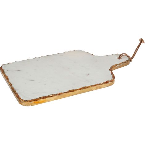 Premier Housewares Empire White Marble And Gold Foil Serving Paddle Board (1/3)
