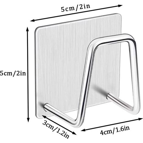 Porte-éponge d'évier en acier inoxydable, support de rangement pour éponges et accessoires. (1/5)
