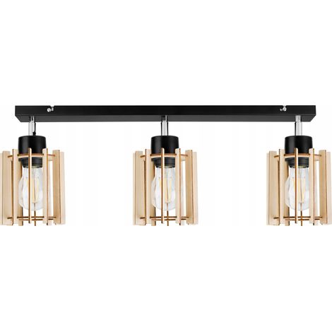 LÁMPARA DE TECHO COLGANTE LED MODERNA DE MADERA