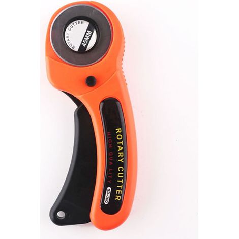 Cutter rotatif de couture de 45 mm avec verrouillage de sécurité, coupe-tissu incisif à rouleau pour le quilting, le caoutchouc et le cuir. (1/5)