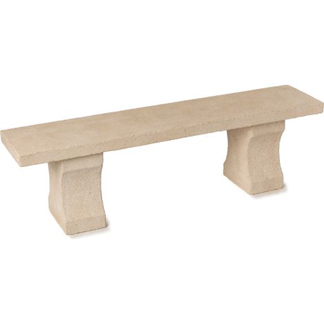 Banc de jardin droit en pierre bouchardée - RO'MA NATURE