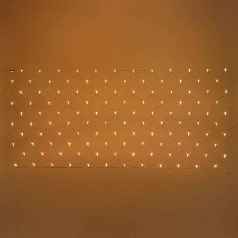 Filet lumineux 2X1M 120 LED ambrée prolongeable extérieur 31V câble blanc IP44 SMART Connect  Lotti