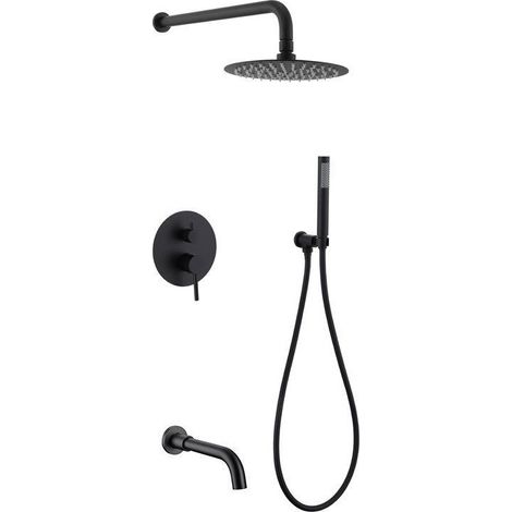 [JAMAIS UTILISÉ]Robinet douchette à barre coulissante avec tuyau, pomme de douche à main noire, douchette à main à barre coulissante, douchette à main, pomme de douche amovible, noir mat (1/5)