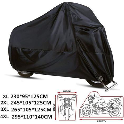 ALLIANDIS Housse de moto résistante à l'hiver, bâche de moto 210D housses de protection en tissu épais, 3XL-Fei Yu (1/5)