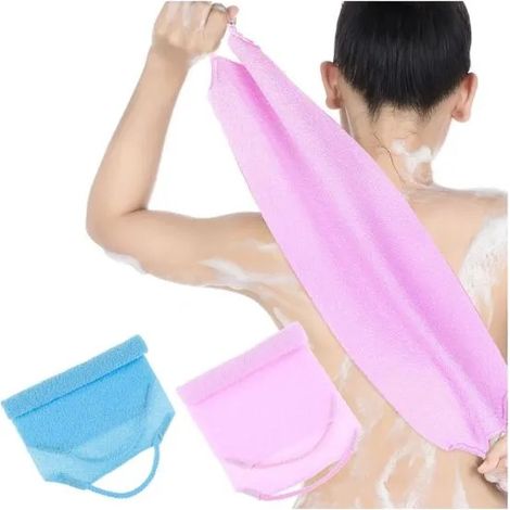 Lot de 2 éponges luffa pour le dos, gants exfoliants, accessoires de bain, brosse pour le dos, éponge de douche pour homme et femme (1/5)