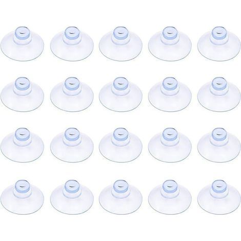 Lot de 20 petites ventouses en plastique transparentes, sans crochet, 30 mm